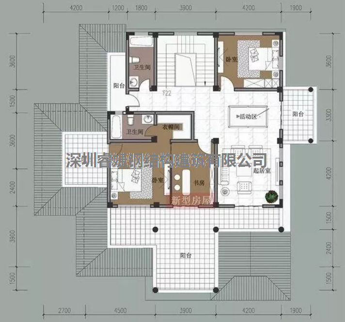 五套鄉(xiāng)間別墅小戶型，2層5臥室?guī)к噹?，超?jí)經(jīng)濟(jì)實(shí)惠（帶設(shè)計(jì)圖）(圖6)