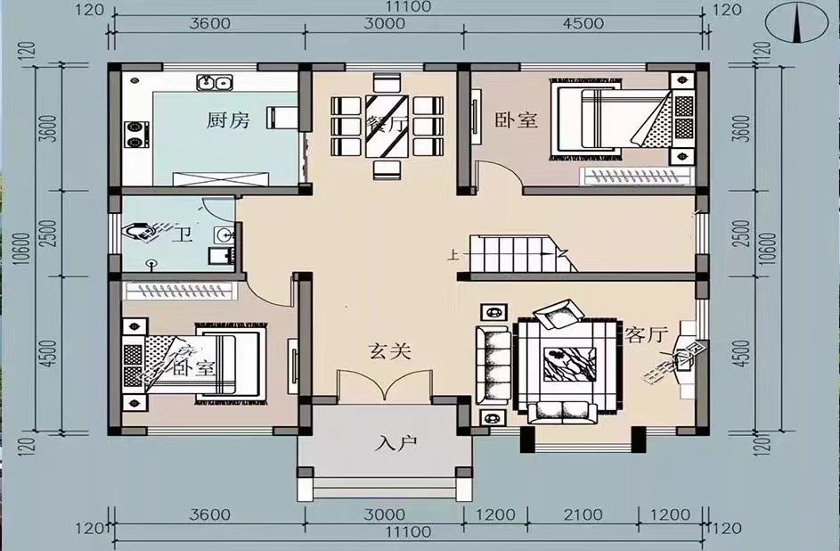 2套占地120平二層輕鋼別墅，外觀大方布局合理，30多萬就能建！(圖2)