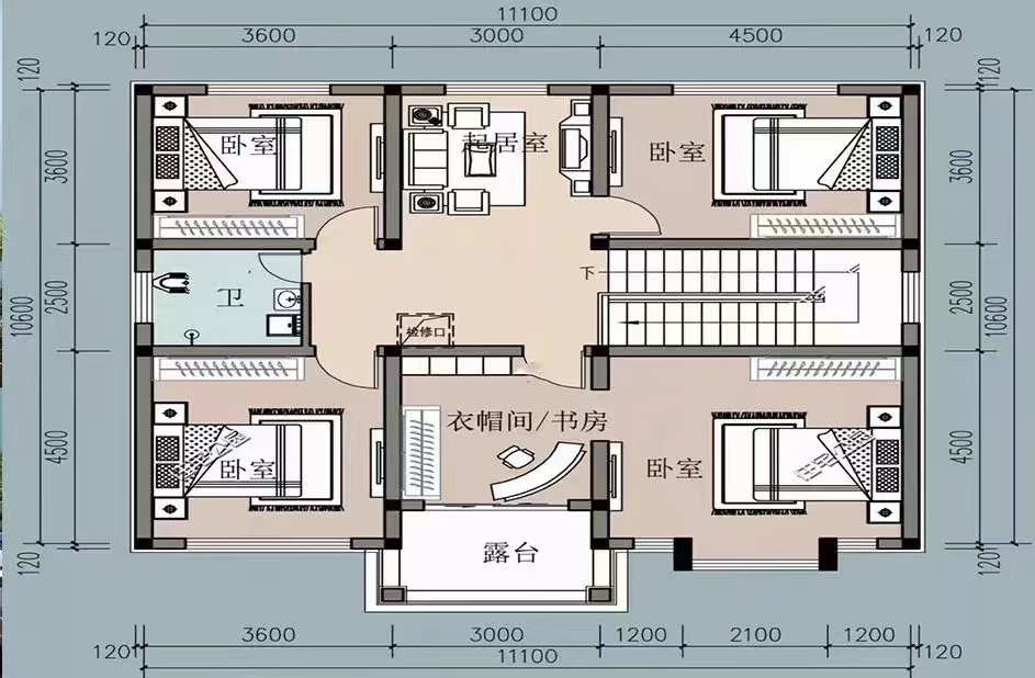 2套占地120平二層輕鋼別墅，外觀大方布局合理，30多萬就能建！(圖3)